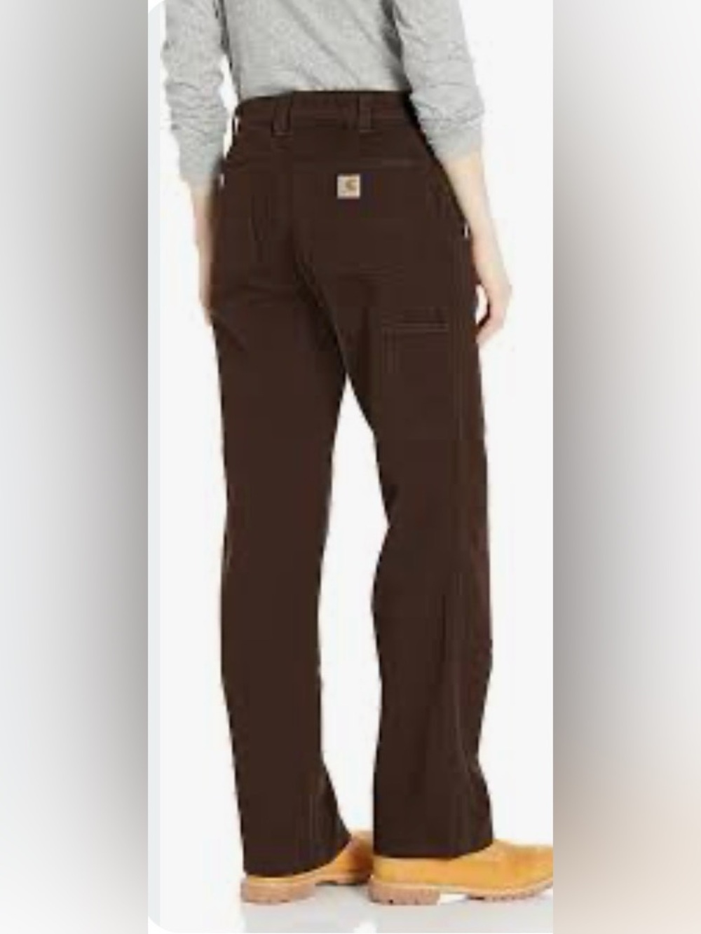 Carhartt Women’s Rugged Flex Loose Fit Brown Canvas Work Pant Size 12 Short